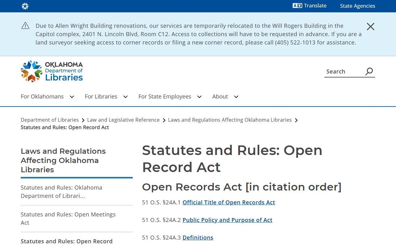 Logan County court records open access under the Oklahoma Open Record Act