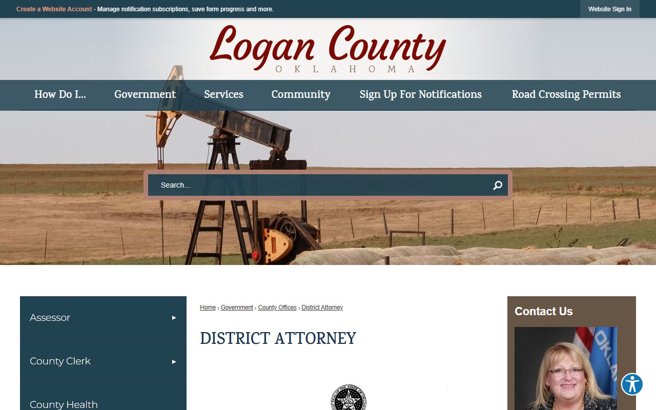 Logan County District Court District Attorney office page