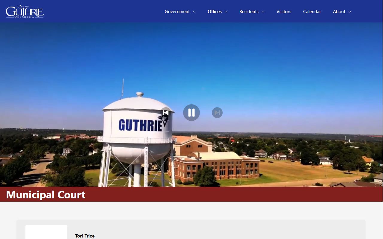 Logan County traffic court records Guthrie Municipal Court schedule page