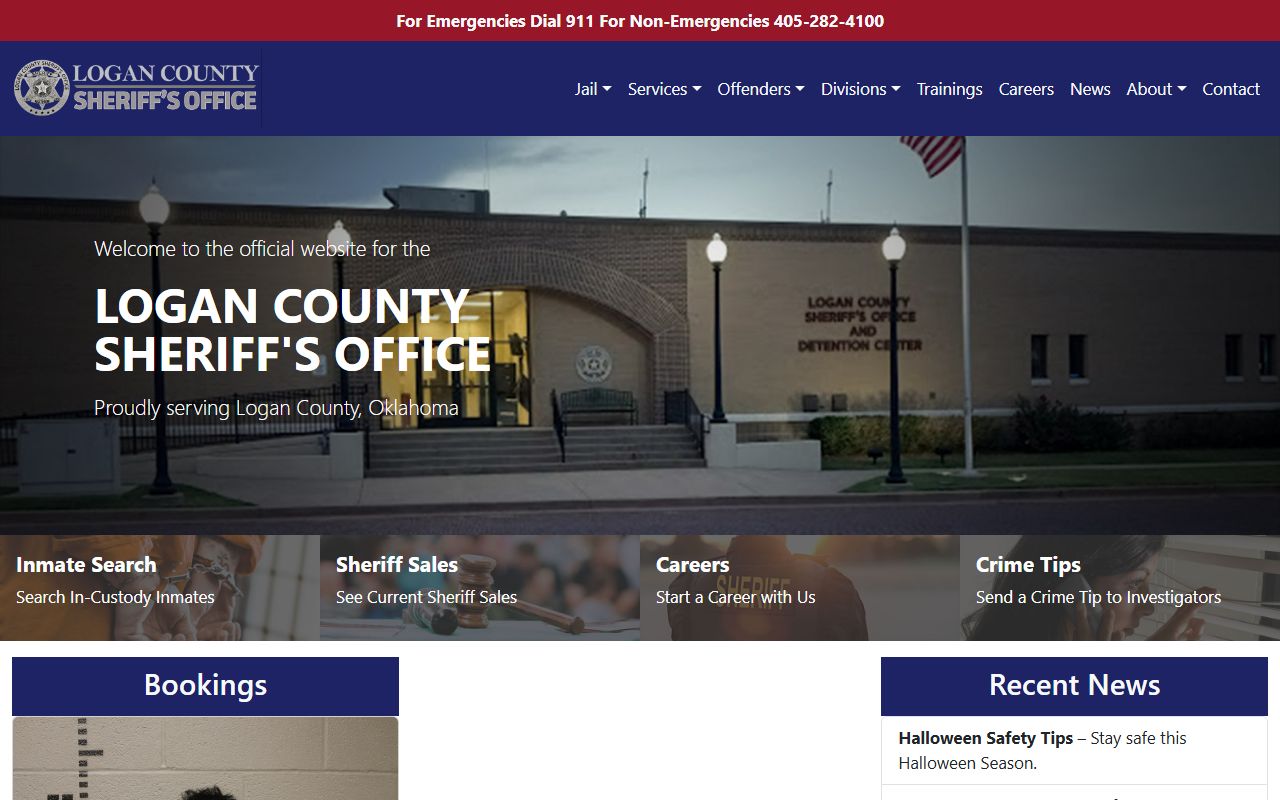 Logan County warrants posted on the Sheriff's Office website